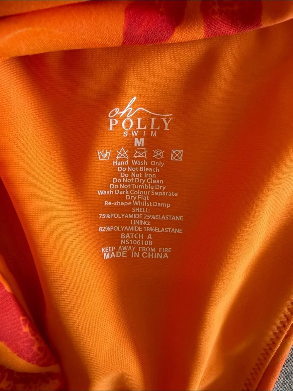 Oh Polly Orange Floral Swimsuit M